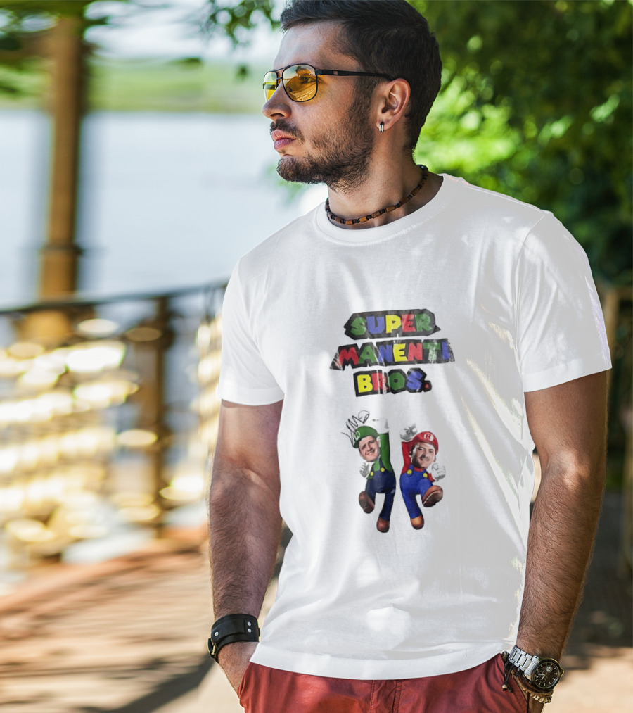 Super Manenti Bros Retro Gaming Adventure T-Shirt