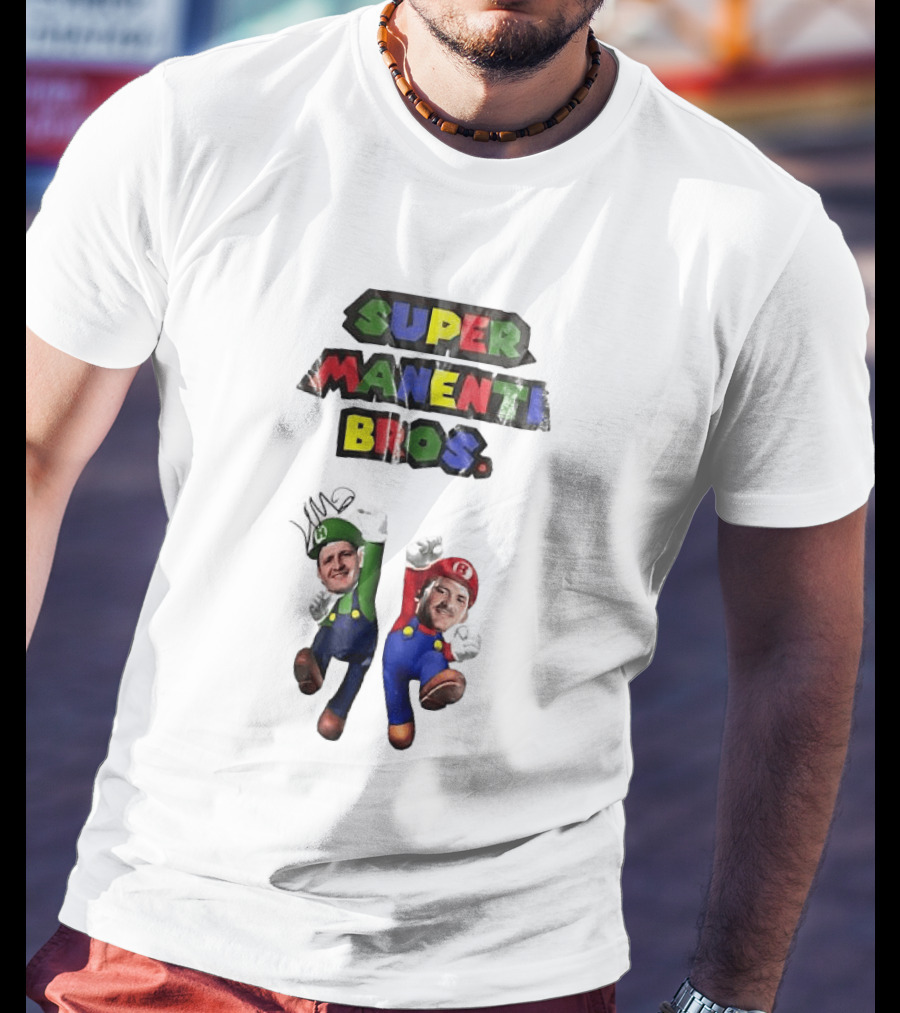 Super Manenti Bros Retro Gaming Adventure T-Shirt
