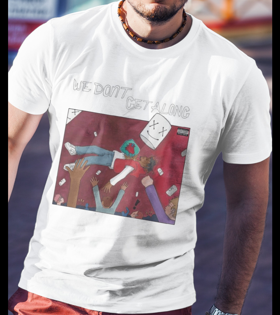 JuiceWrld 9 9 9 X Marshmello We Don't Get Along Cover Art Explicit Content T-Shirt