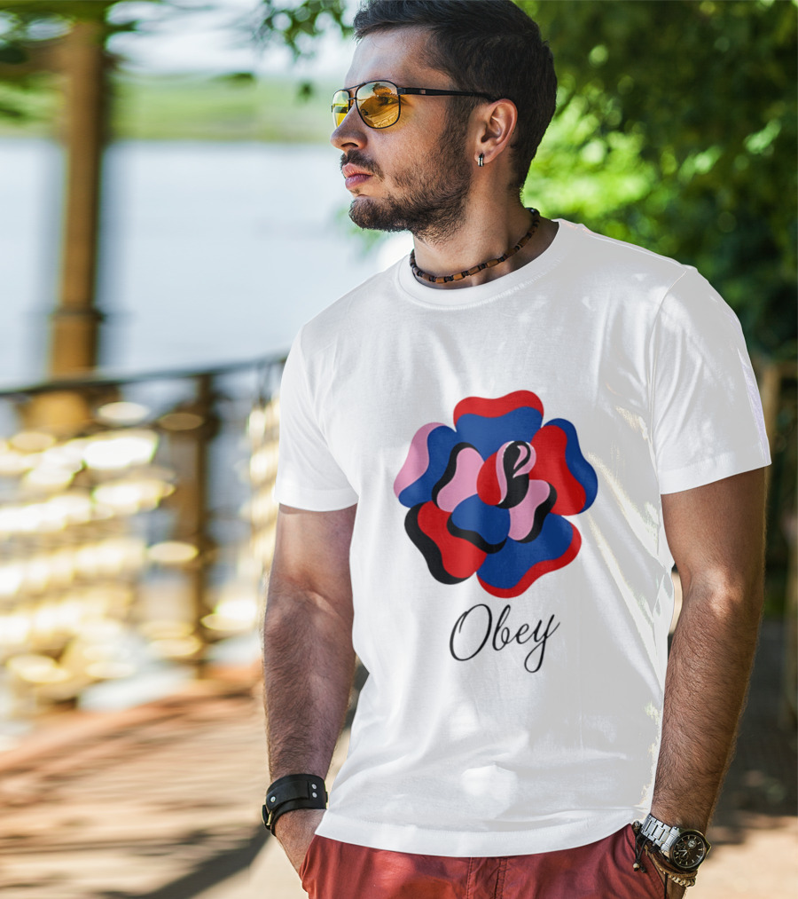 Obey Paper Rose Multi Color Artful Blossom T-Shirt