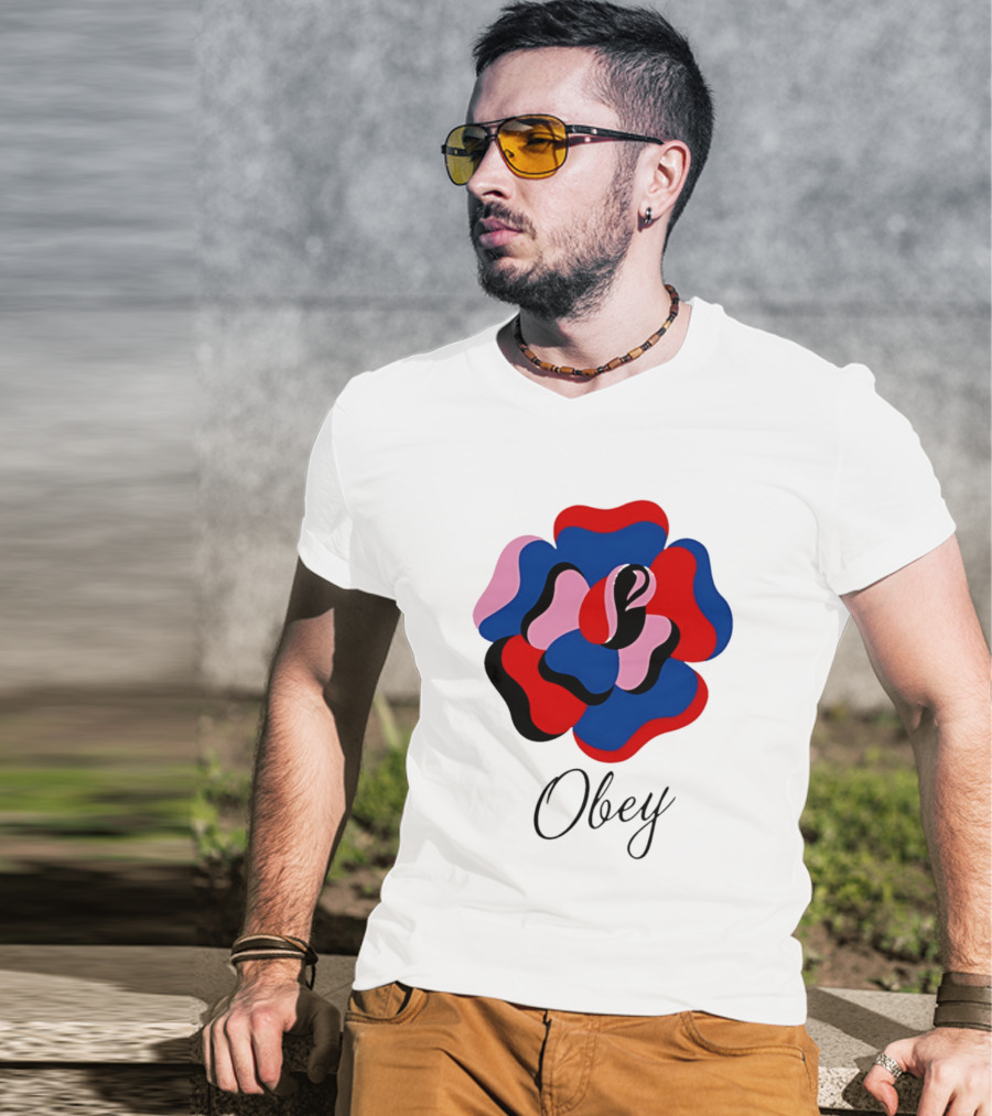 Obey Paper Rose Multi Color Artful Blossom T-Shirt