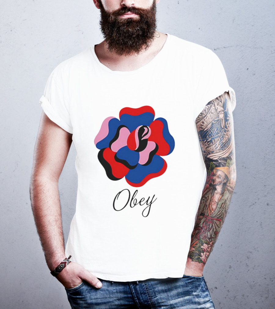Obey Paper Rose Multi Color Artful Blossom T-Shirt