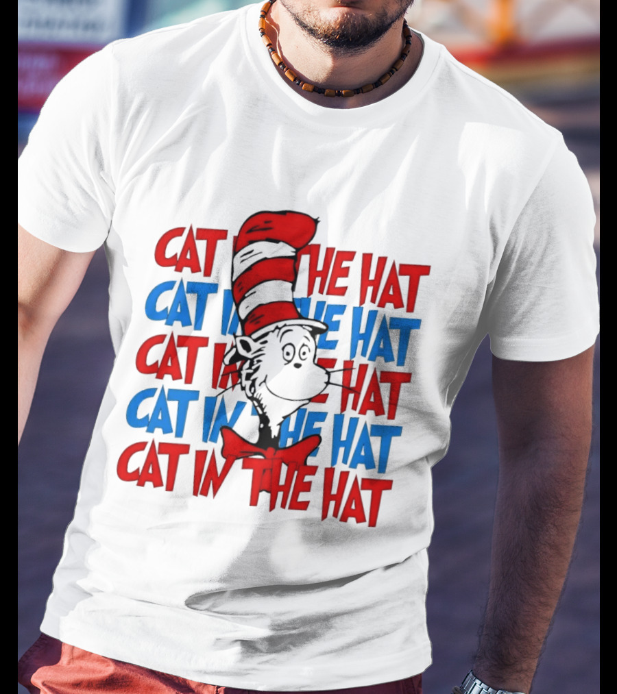 Cat In The Hat Dr. Seuss Red And Blue T-Shirt
