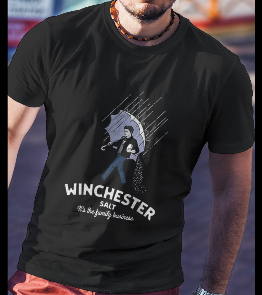 Winchester Salt It's The Family Business Umbrella Rain Scene T-Shirt