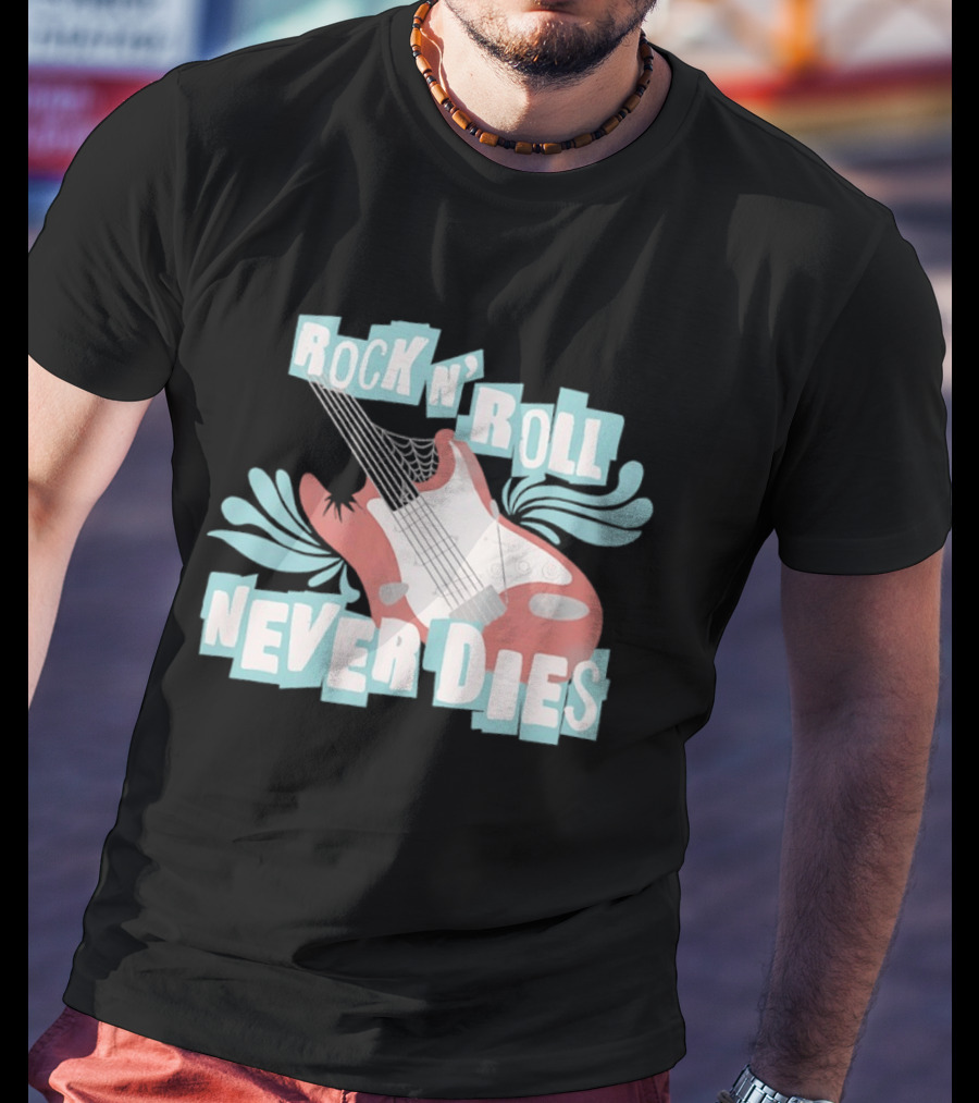Rock N' Roll Never Dies Electric Guitar T-Shirt