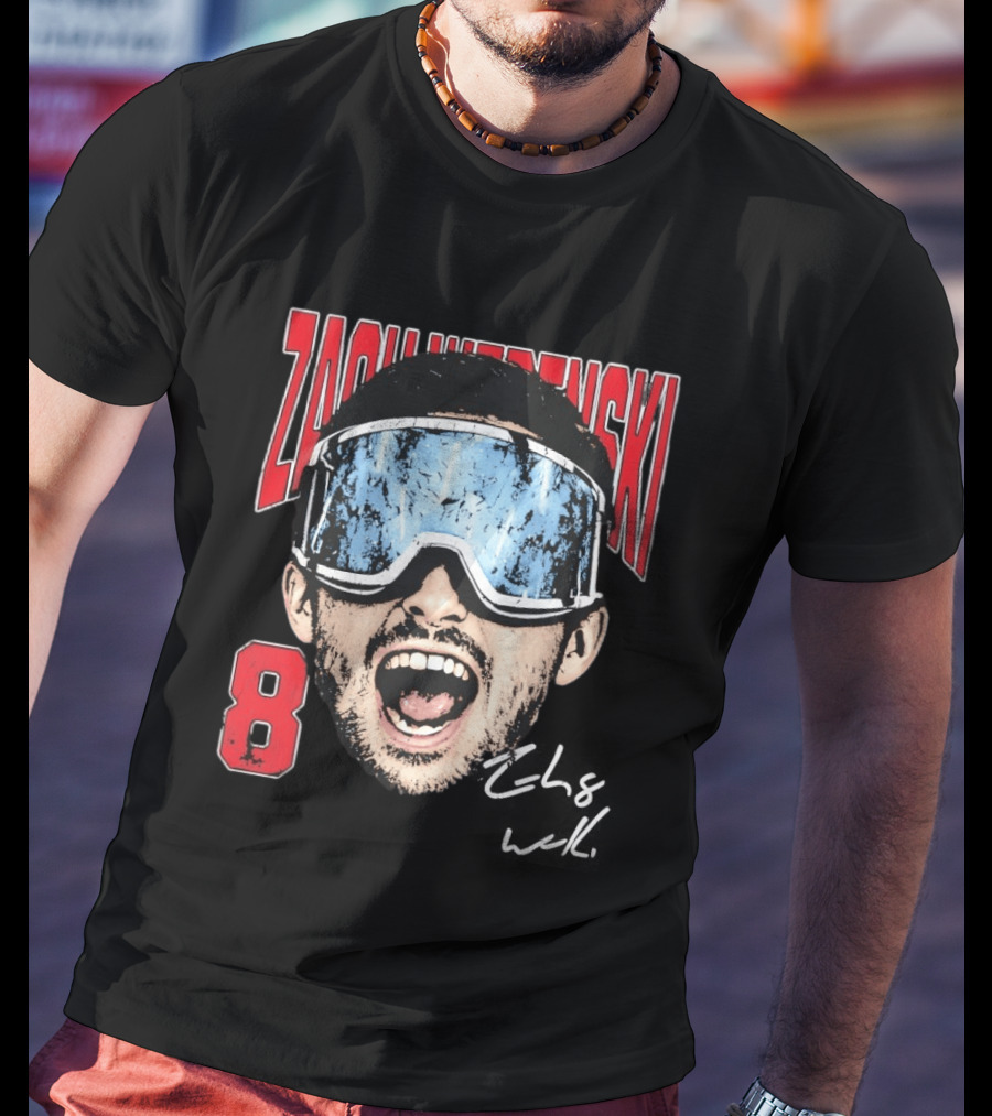 Zach Werenski 8 Columbus Blue Jackets Goggles Fan Favorite T-Shirt