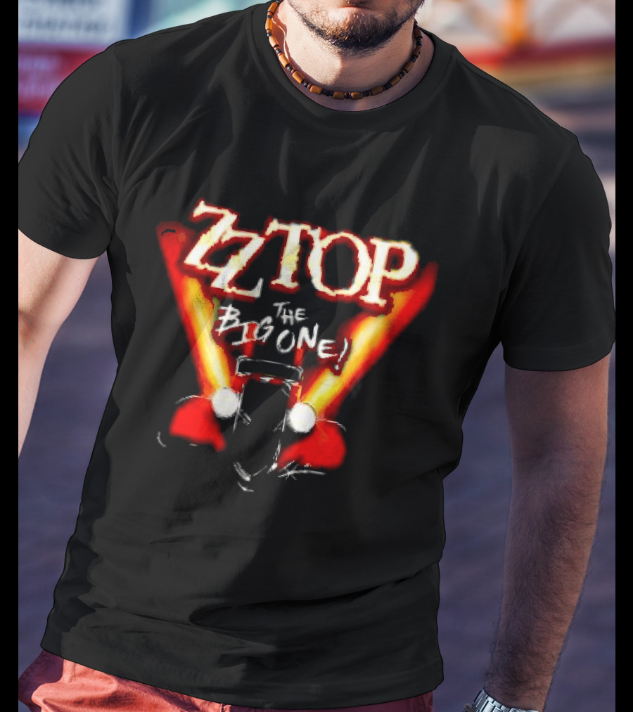 ZZ Top The Big One Baseball Bat Crossed Lights T-Shirt