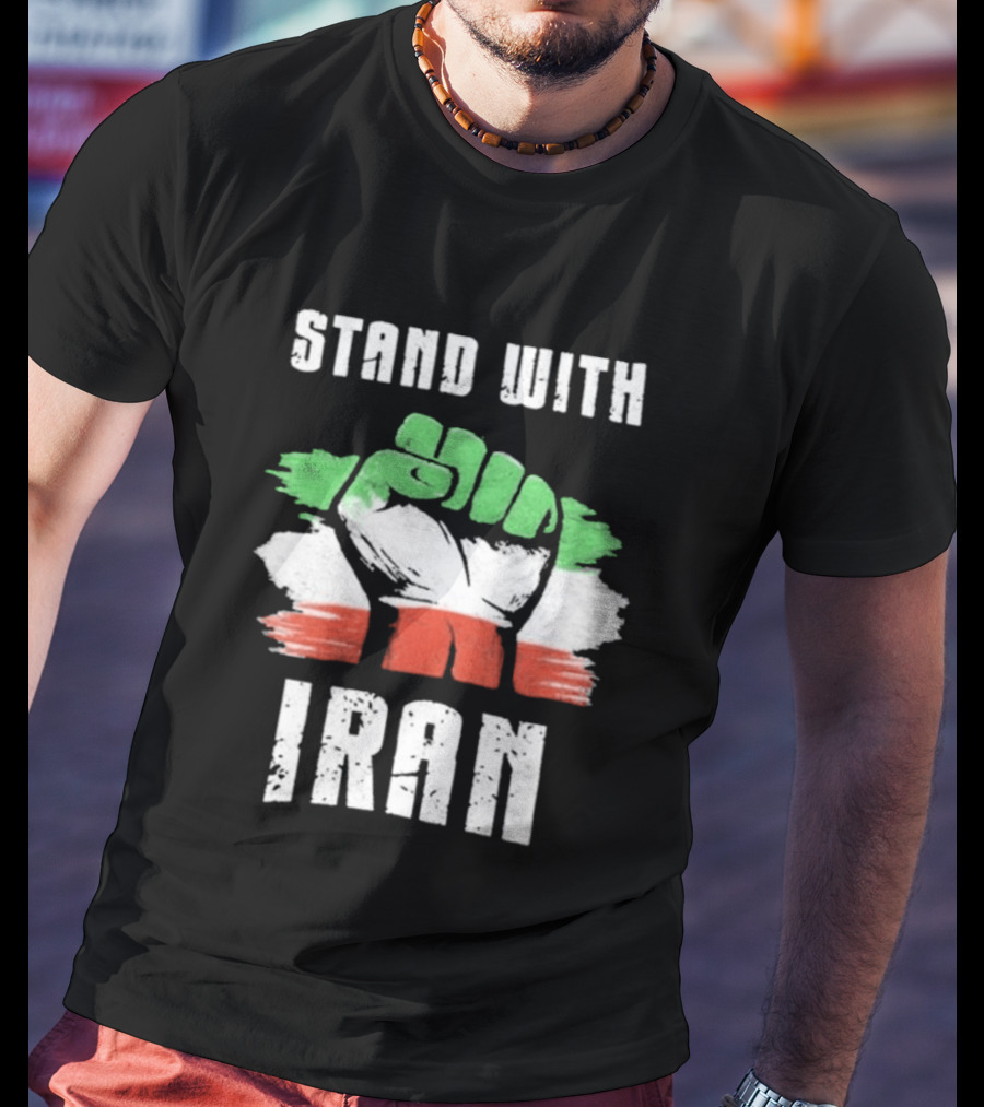 Stand With Iran Fist Flag T-Shirt