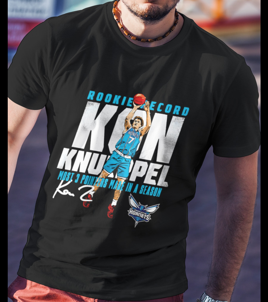 Kon Knueppel Charlotte Hornets Rookie Record Most 3 Pointers Made In A Season T-Shirt