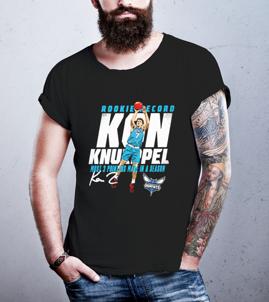 Kon Knueppel Charlotte Hornets Rookie Record Most 3 Pointers Made In A Season T-Shirt