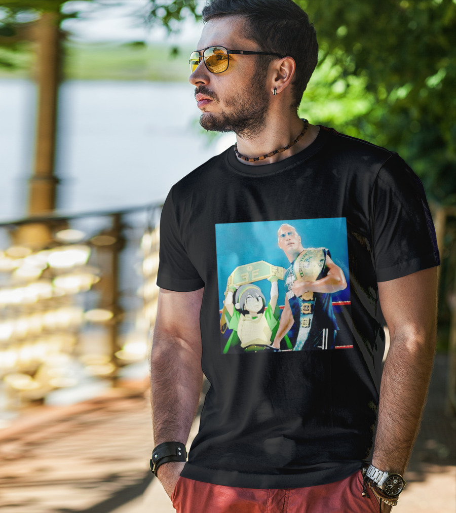 Dwayne The Rock Johnson Meets The Boulder Avatar Crossover Scene T-Shirt