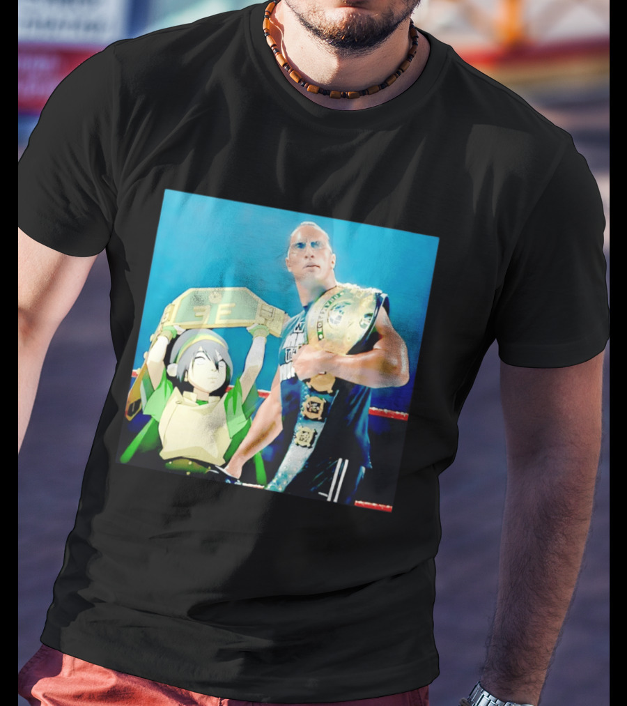 Dwayne The Rock Johnson Meets The Boulder Avatar Crossover Scene T-Shirt