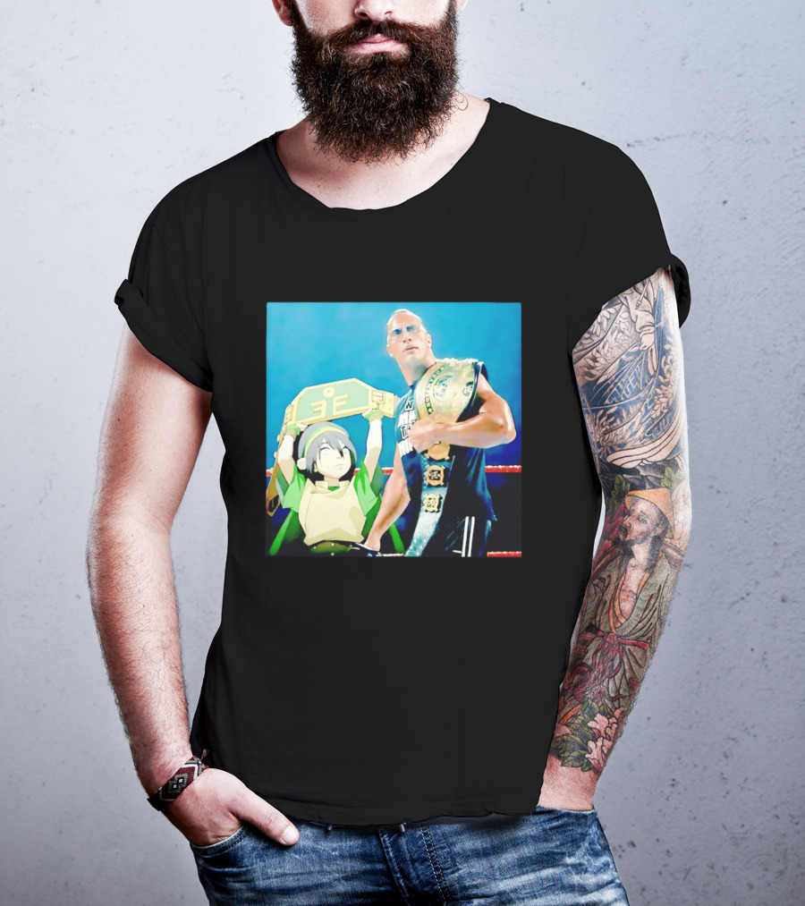 Dwayne The Rock Johnson Meets The Boulder Avatar Crossover Scene T-Shirt
