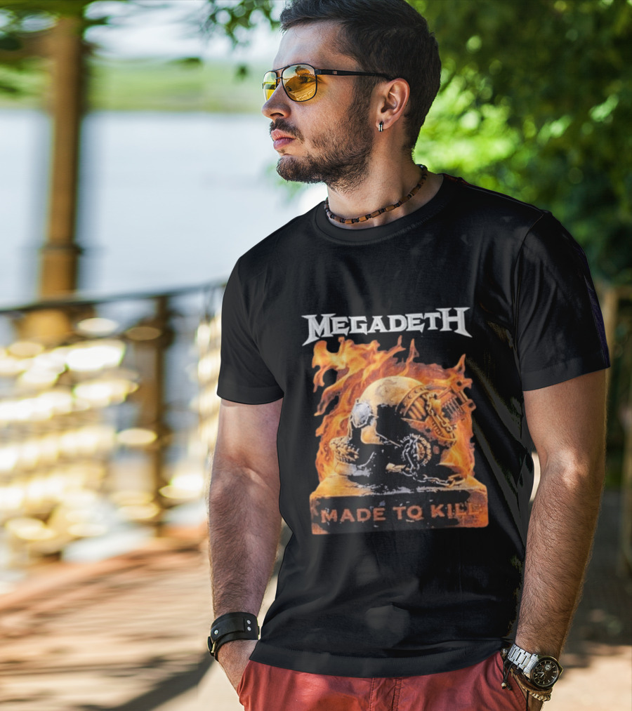 Megadeth Canada 2026 Tour Made To Kill Flaming Skull Explosion T-Shirt