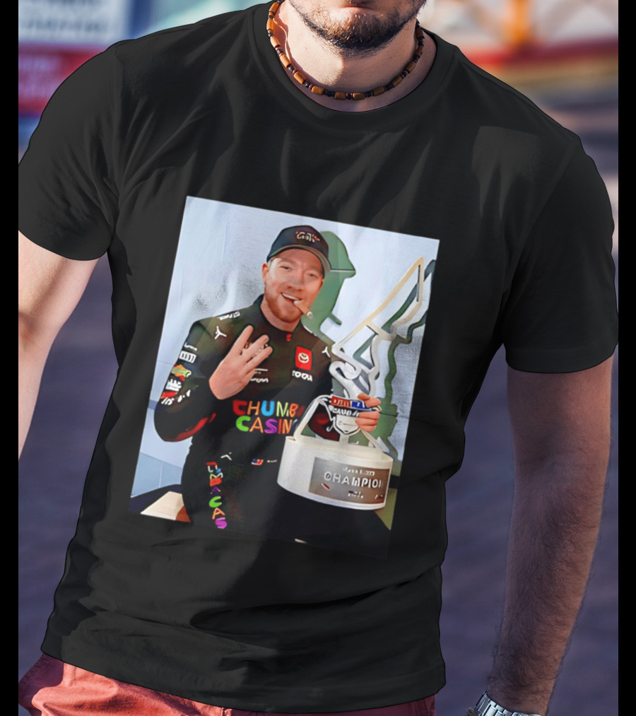 Tyler Reddick Three Peat Champion Cigar Chumba Casino Racing Suit T-Shirt