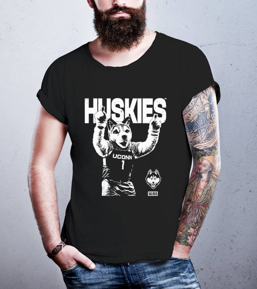 UConn Huskies Mode Slam Basketball Mascot Celebration T-Shirt