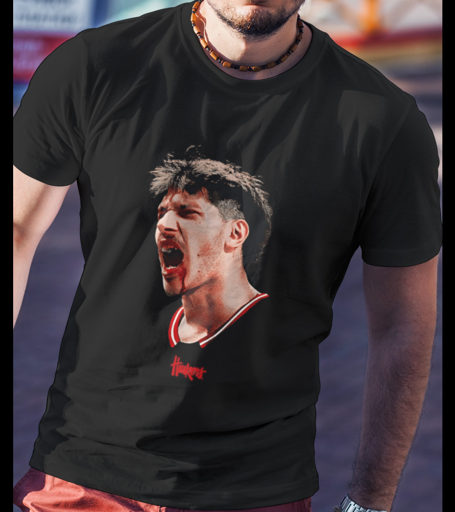 Berke Buyuktuncel Nebraska Cornhuskers Big Head Red Uniform T-Shirt