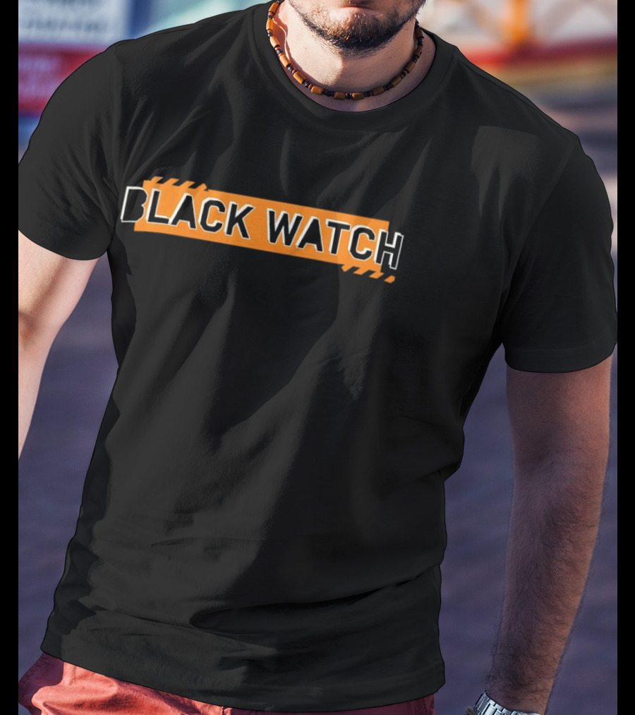 Black Bold Distressed Orange T-Shirt