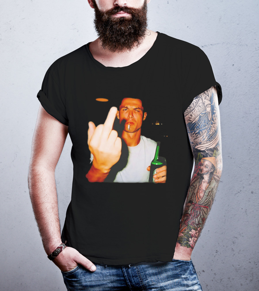 Cristiano Ronaldo Middle Finger Smoking Drinking After Hours T-Shirt
