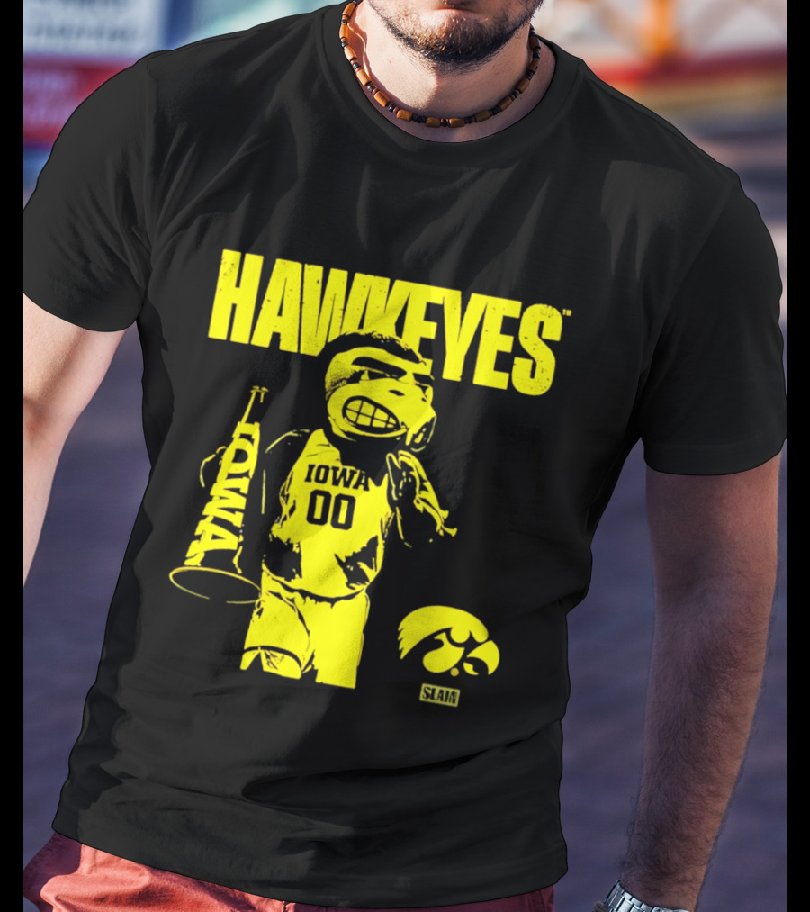 Iowa Hawkeyes Mode Slam Vintage Mascot Basketball 00 T-Shirt