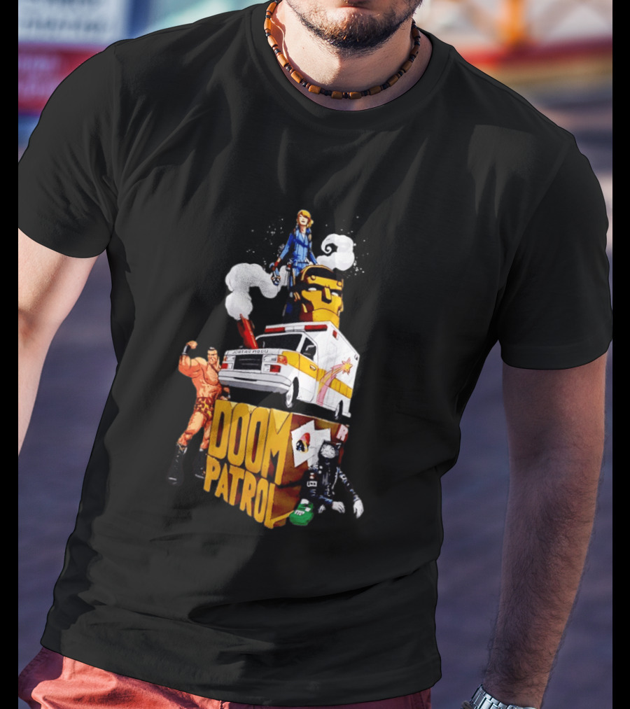 Doom Patrol DC's Young Animal Robotman Negative Man Team Ambulance T-Shirt