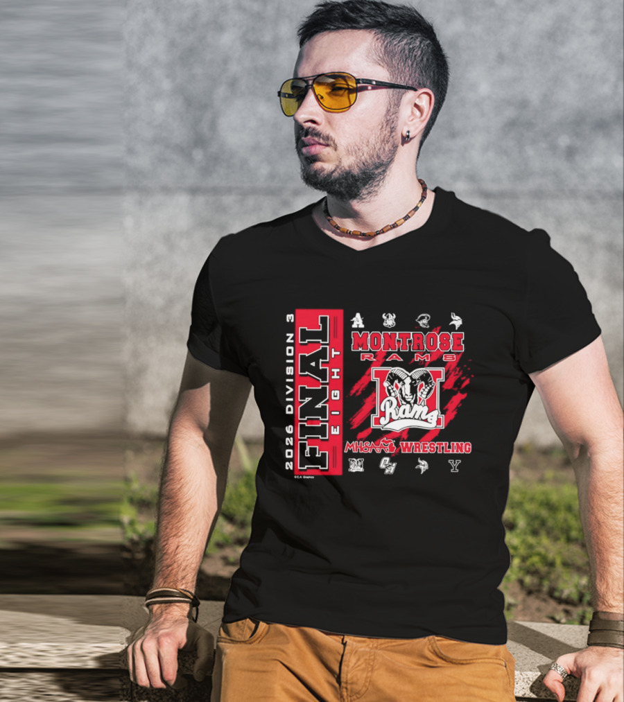Montrose Rams 2026 Division 3 Final Eight MHSAA Wrestling T-Shirt