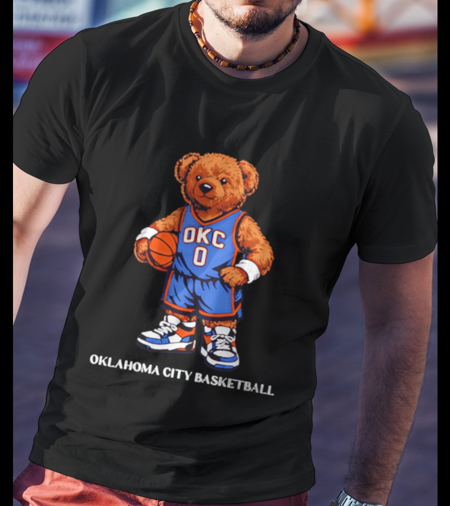 OKC Basketball Teddy Bear 2609 Oklahoma City Sports Fan T-Shirt