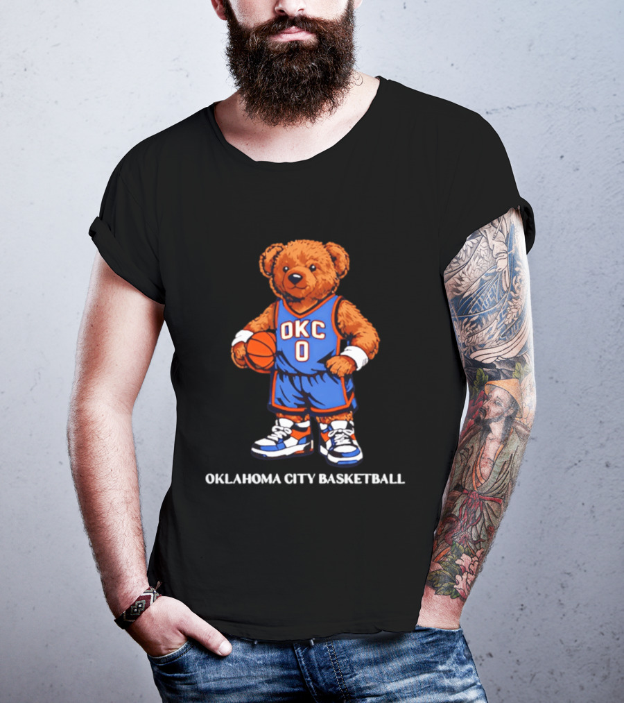 OKC Basketball Teddy Bear 2609 Oklahoma City Sports Fan T-Shirt