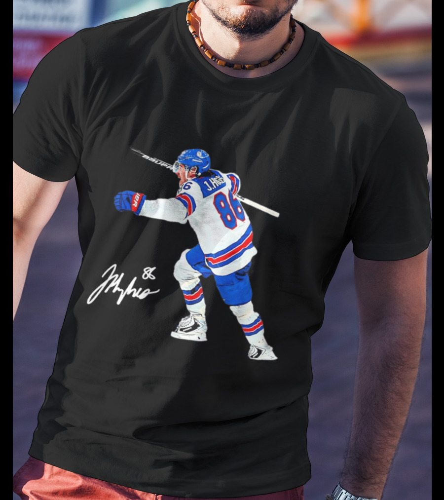 Jack Hughes 86 USA Team Hockey Celebration T-Shirt