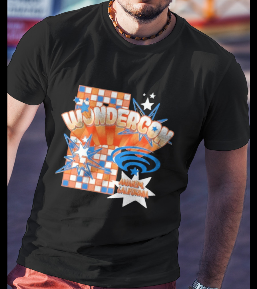 WonderCon Anaheim California 2026 Starburst Checkered T-Shirt