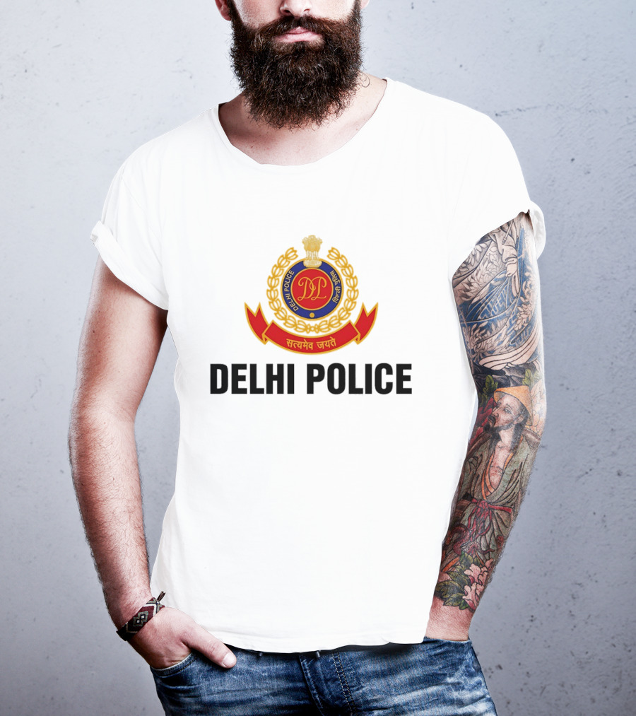 DELHI POLICE Satyamev Jayate Seal T-Shirt