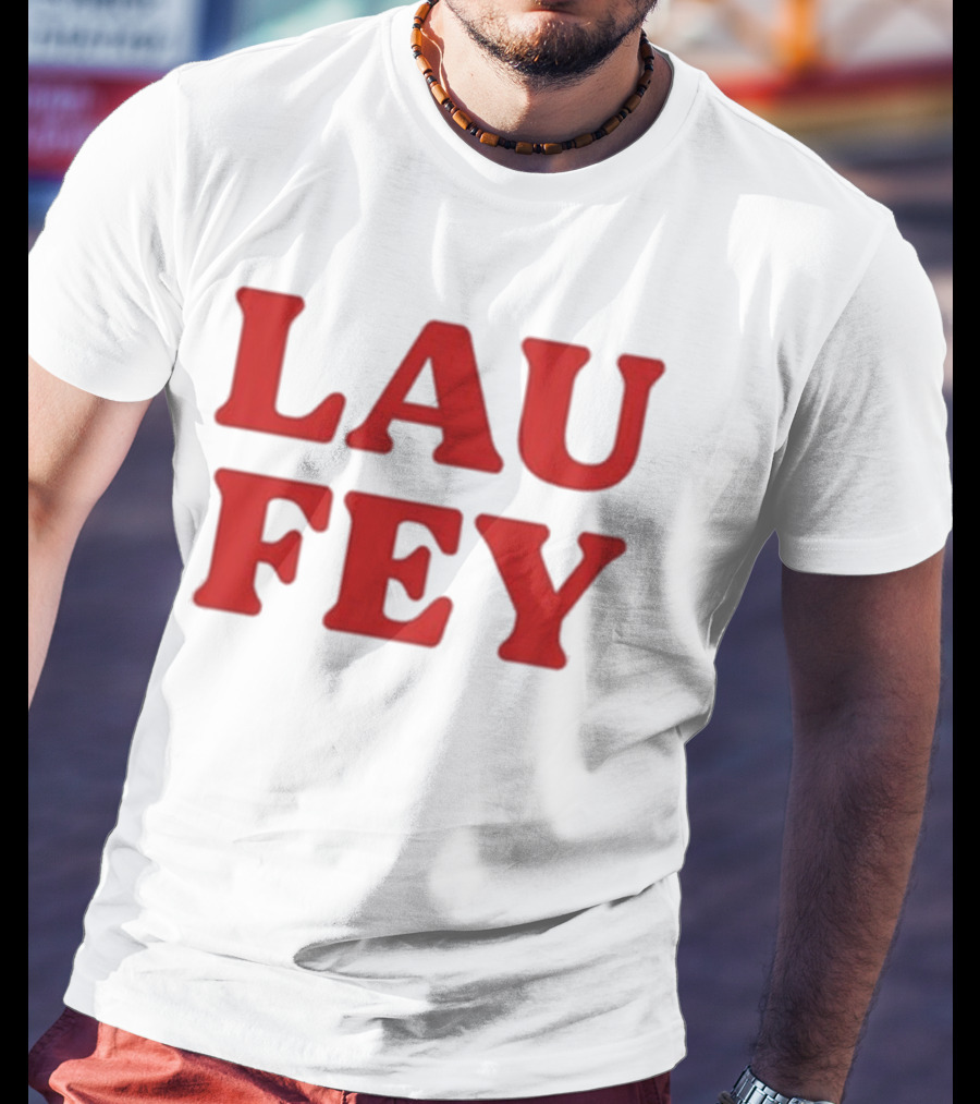 Laufey Music LAU FEY Text Bold Red Styling T-Shirt
