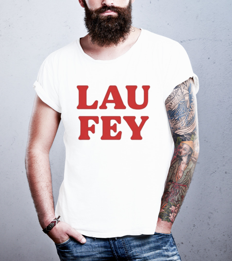 Laufey Music LAU FEY Text Bold Red Styling T-Shirt