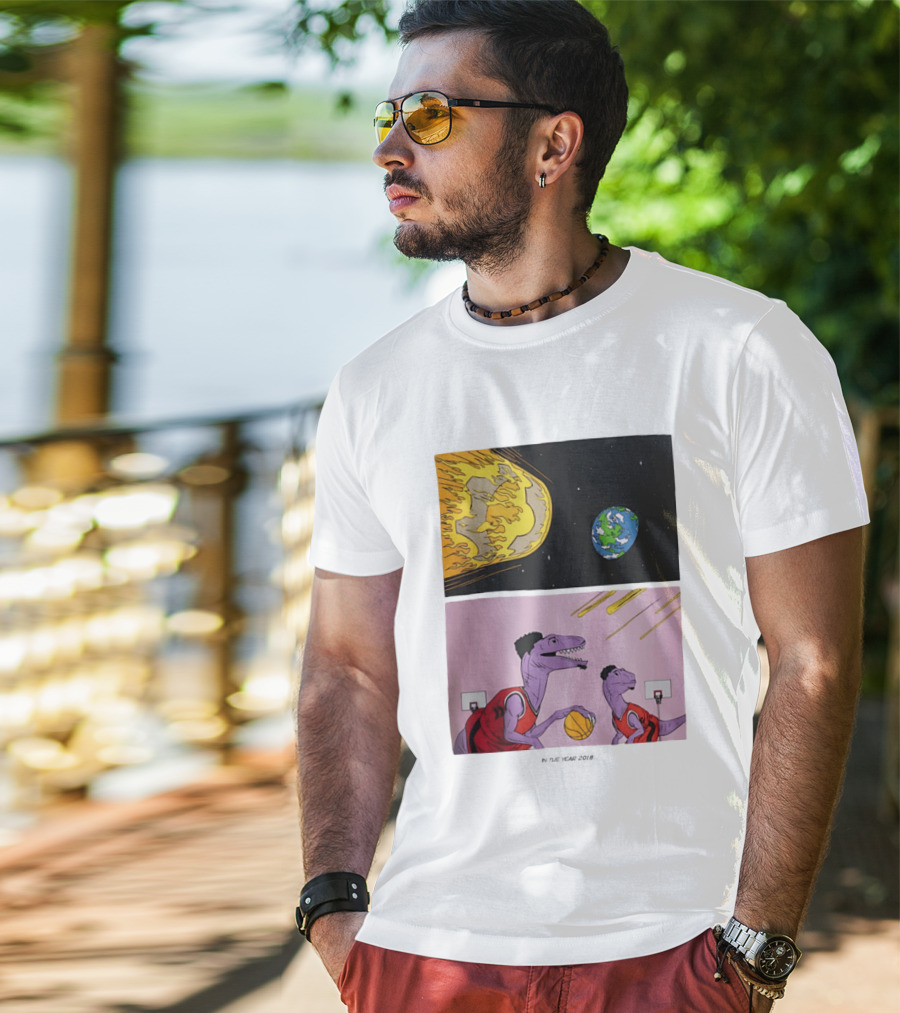 LeBron James Raptors Dinosaurs Meteor Basketball 2018 T-Shirt