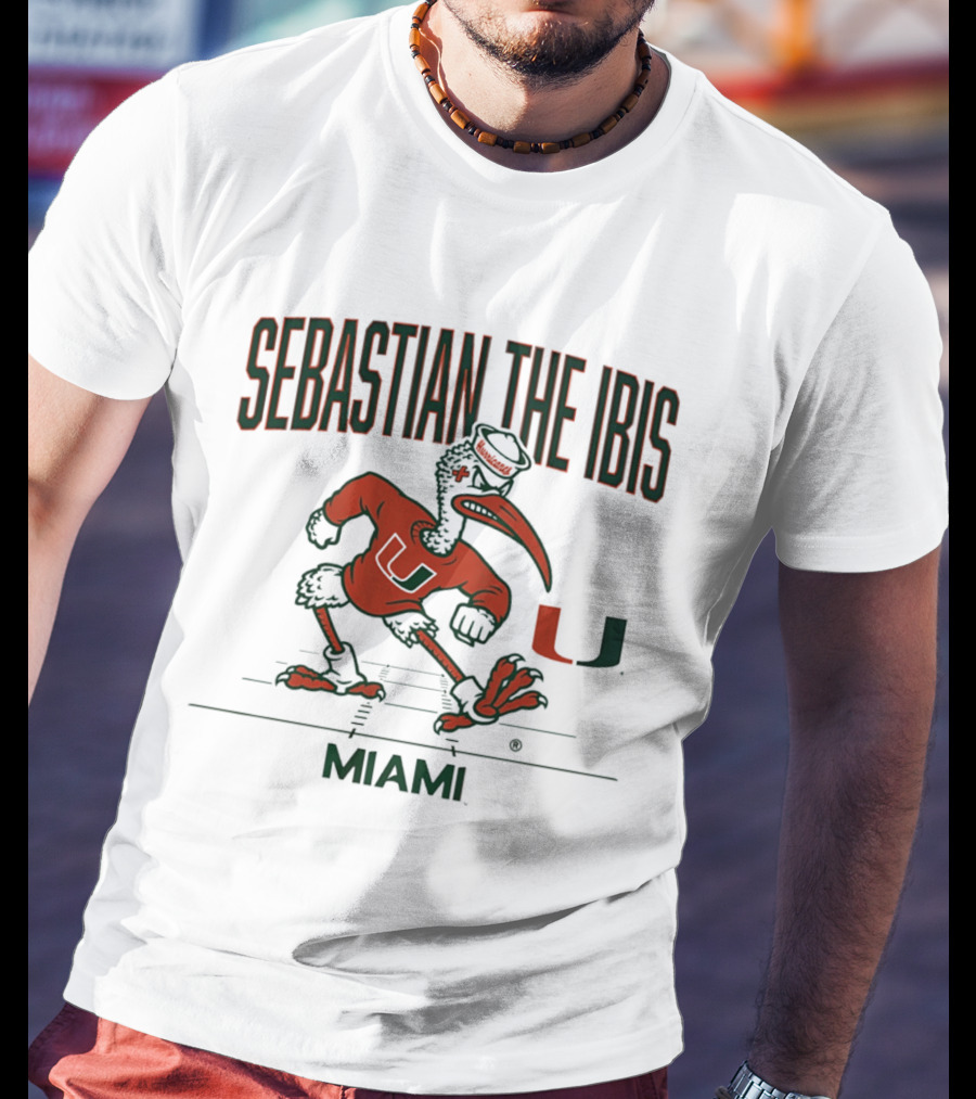 Miami Hurricanes Sebastian The Ibis U Gridiron Game Day Spirit T-Shirt