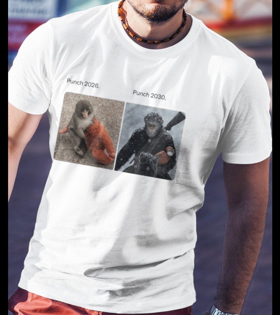 Monkey Punch 2026 X Punch 2030 Snowy Monkey Warrior With Red Toy Baton T-Shirt