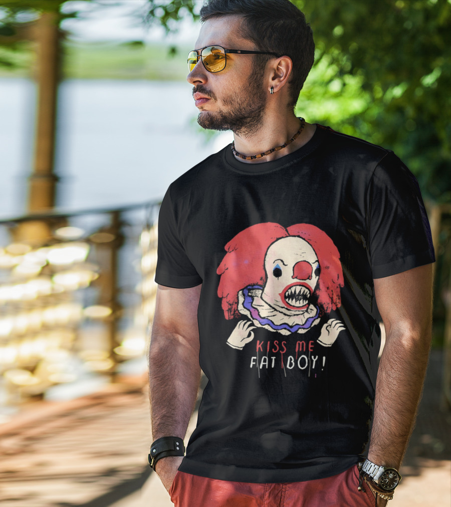 Clown Kiss Me Fat Boy Red Hair Creepy T-Shirt