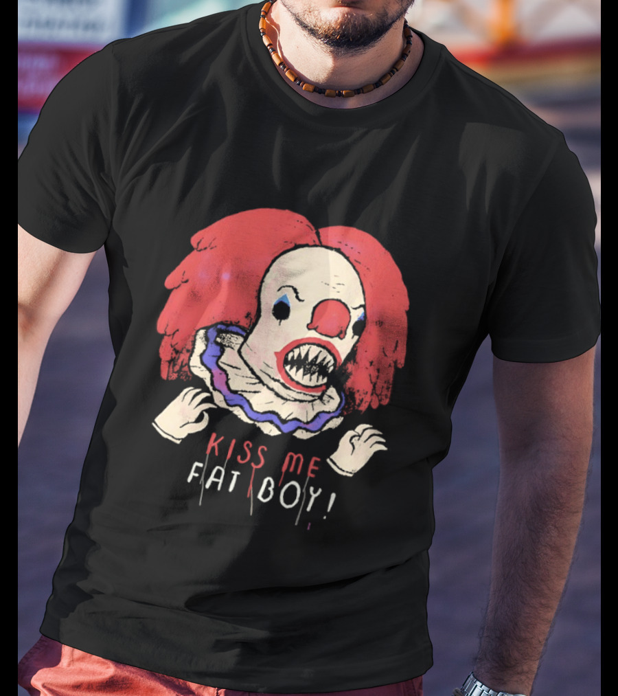 Clown Kiss Me Fat Boy Red Hair Creepy T-Shirt