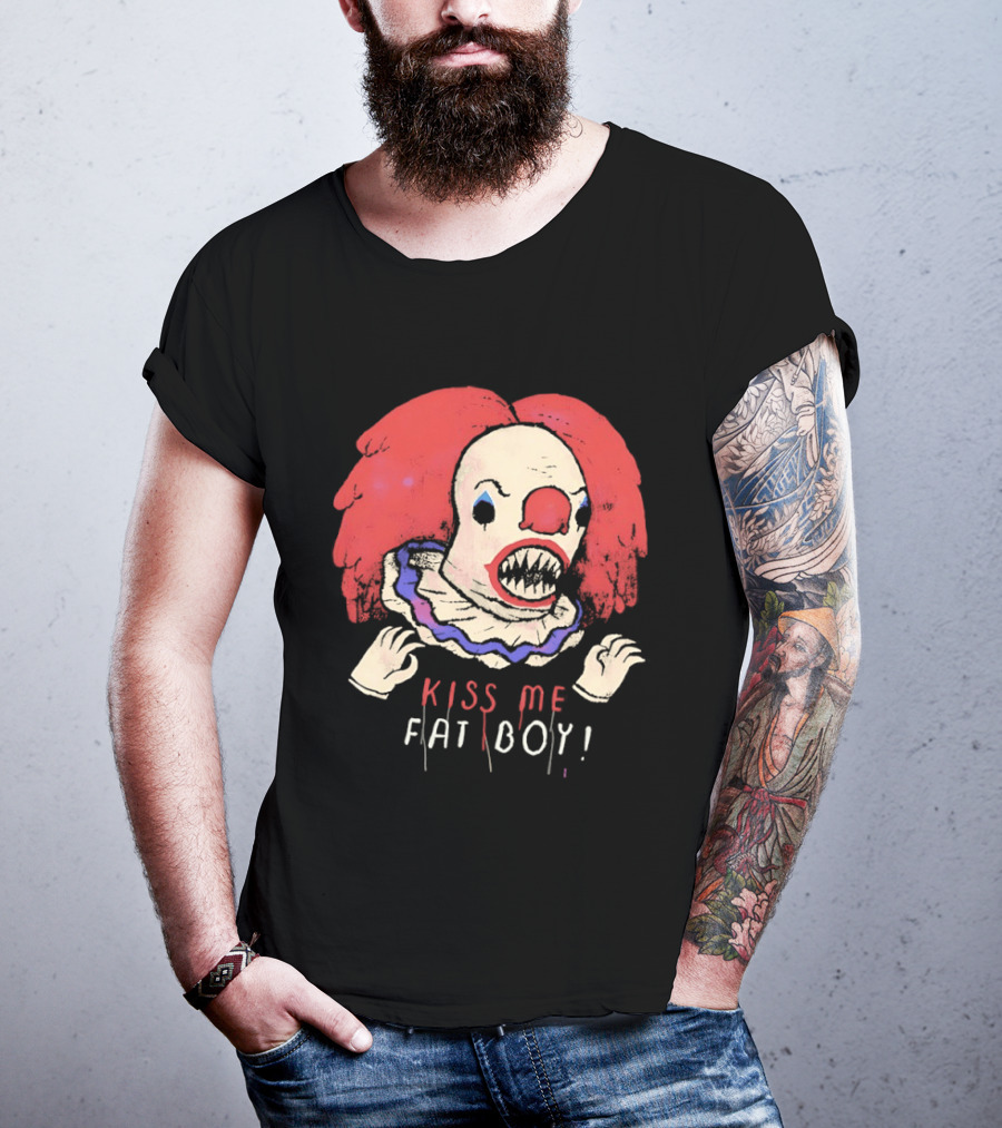 Clown Kiss Me Fat Boy Red Hair Creepy T-Shirt