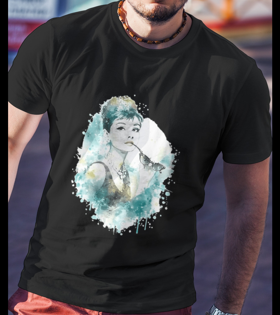 Mrs. Hepburn Watercolour Painting Aesthetic T-Shirt