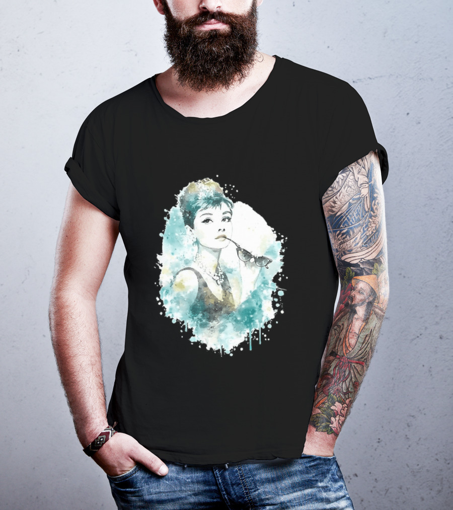 Mrs. Hepburn Watercolour Painting Aesthetic T-Shirt