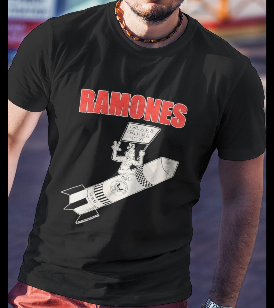 Ramones Gabba Gabba Hey USS Rocket Punk T-Shirt
