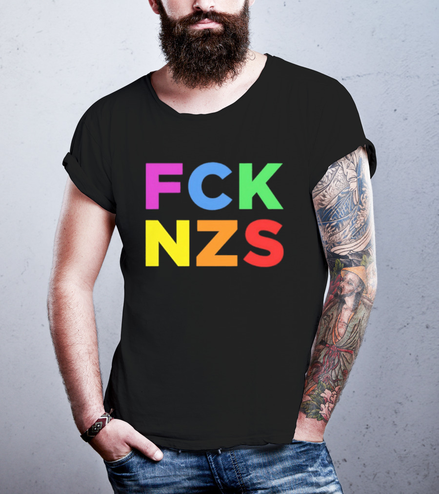 FCK NZS Rainbow Bold Block Letters T-Shirt