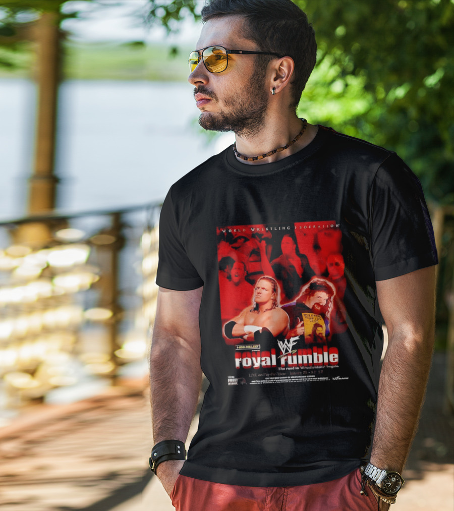 WWF Royal Rumble Wrestling Federation 1 800 COLLECT Wanted Dead T-Shirt