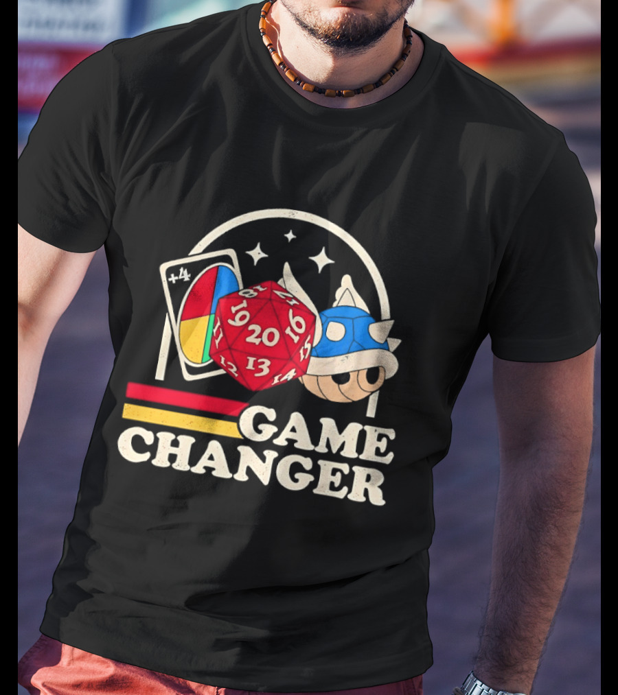 Game Changer Uno Card Dungeons And Dragons Mario Kart Blue Shell T-Shirt