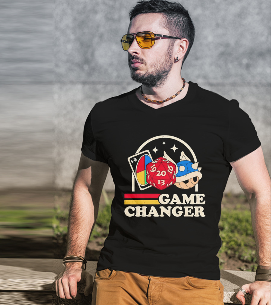 Game Changer Uno Card Dungeons And Dragons Mario Kart Blue Shell T-Shirt