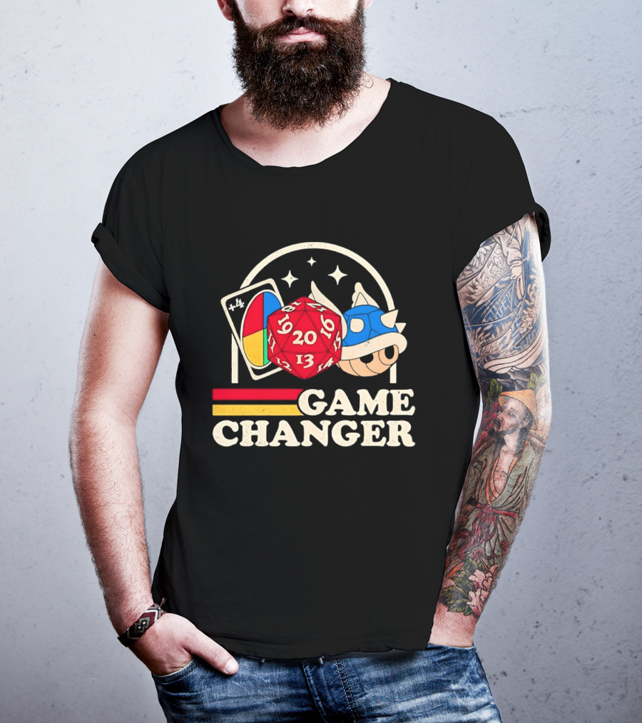 Game Changer Uno Card Dungeons And Dragons Mario Kart Blue Shell T-Shirt