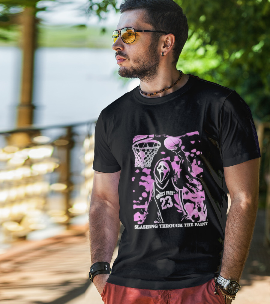 Scream Number 23 Basketball Paint Brush Drip T-Shirt