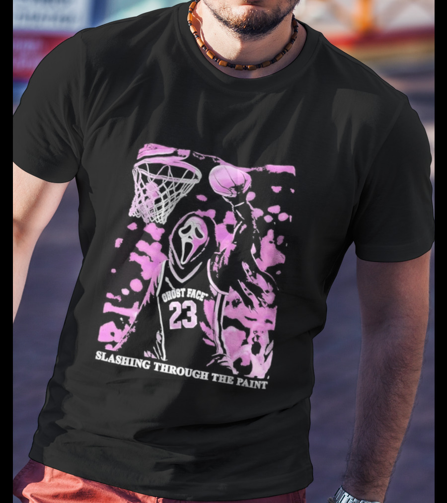 Scream Number 23 Basketball Paint Brush Drip T-Shirt