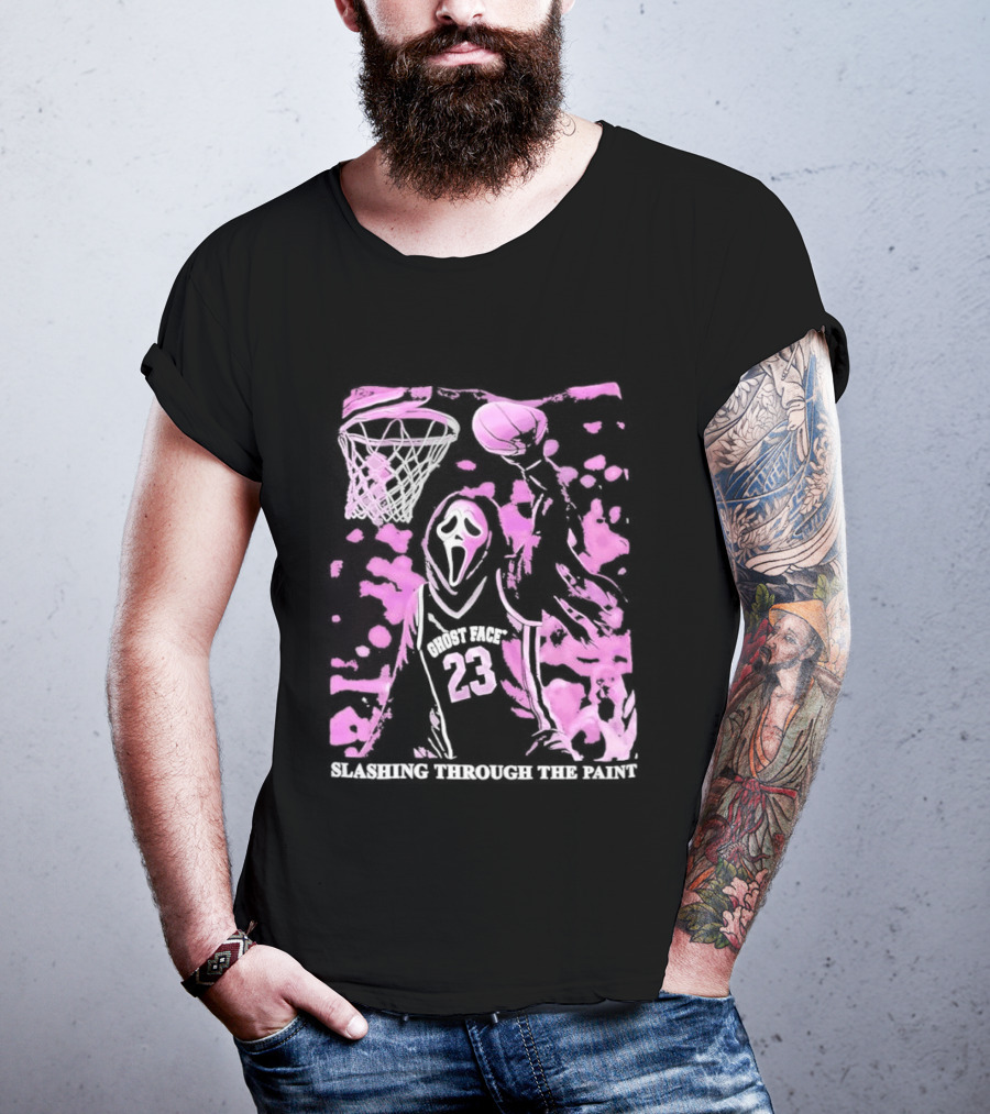 Scream Number 23 Basketball Paint Brush Drip T-Shirt